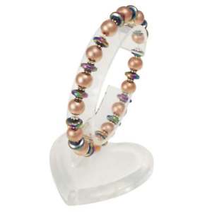 【送料無料】ブレスレット　アクセサリ―　セイシェルローズゴールドトーンビーズストレッチブレスレットseychelles rose gold tone magnetic stretch beaded bracelet