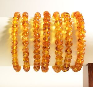 【送料無料】ブレスレット　アクセサリ―　ロットバルトブレスレットコニャックバロックビーズlot 7 whole genuine baltic amber bracelet cognac baroque beads c2283