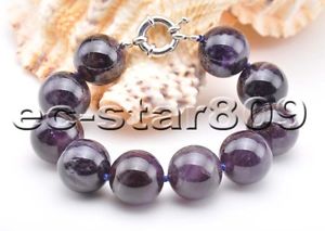 【送料無料】ブレスレット　アクセサリ―　インチパープルビーズアメジストブレスレットs2192 8inch purple 20mm round bead amethyst bracelet