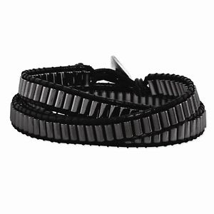 【送料無料】ブレスレット　アクセサリ―　ヘマタイトビーズマルチラップブレスレットhematite beaded and leather multiwrap bracelet