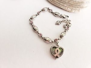 【送料無料】ブレスレット　アクセサリ―　ブライトンピンクスワロフスキーシルバーリンクブレスレットbrighton breast cancer pink swarovski silver links bracelet retired 2004