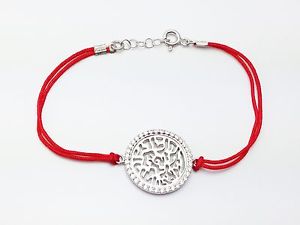 【送料無料】ブレスレット　アクセサリ―　スキーマイスラエルブレスレットスターリングシルバーユダヤred string shema israel bracelet sterling silver cz crystal judaica jewish
