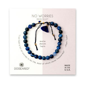 【送料無料】ブレスレット　アクセサリ―　デニムラピスブレスレットdogeared no worries denim lapis adjustable semi precious stone bracelet