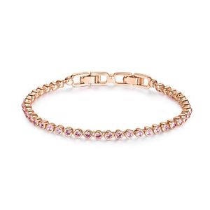【送料無料】ブレスレット　アクセサリ&mdash;　エミリーテニスライトローズスワロフスキークリスタルブレスレットemily tennis bracelet with light rose swarovski crystals bridal wedding myjs rgp｜hokushin