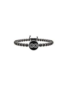 【送料無料】ブレスレット　アクセサリ&mdash;　ブレスレットシンボルスチールオニキスbracelet young adult man symbols steel and onyx 731220 infinity｜hokushin 15,584円