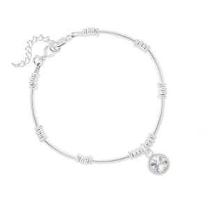 【送料無料】ブレスレット　アクセサリ&mdash;　シルバーブレスレットミリスワロフスキーエレメントクリスタル925 silver bracelet 6mm rivoli swarovski element crystal｜hokushin 15,385円