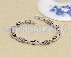 【送料無料】ブレスレット　アクセサリ―　スターリングシルバーレトロスクエアドラゴンスケールブレスレットpure s925 sterling silver individuality retro square dragon scale mans bracelet