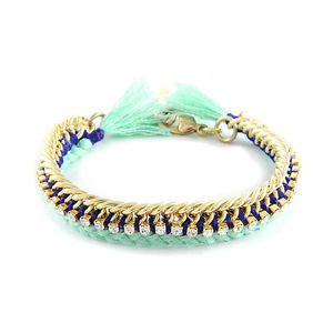【送料無料】ブレスレット アクセサリ― セールミントメッキチェーンラインストーンブレスレット¥ettika mint amp; blue gold plated chain amp; rhinestone bracelet rrp 29