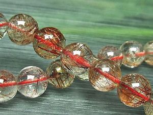 【送料無料】ブレスレット　アクセサリ―　クリアゴールデンルチルラウンドビーズブレスレット9mm 3a natural clear golden rutilated quartz round beads bracelet gift bl5653