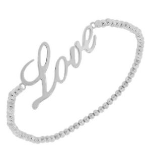 【送料無料】ブレスレット　アクセサリ―　スターリングビーズwomensチャームコードブレスレットsterling silver beaded womens girls love heart charm stretch cord bracelet