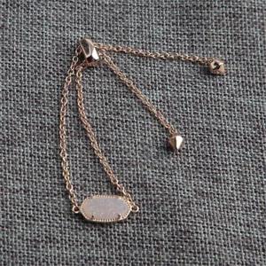 【送料無料】ブレスレット　アクセサリ―　スコットローズゴールドチェーンブレスレットkendra scott elaina rose gold adjustable chain bracelet iridescent drusy