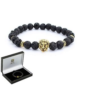 【送料無料】ブレスレット　アクセサリ―　ライオンヘッドブレスレットビーズボックスlion head bracelet stone beads free gift box