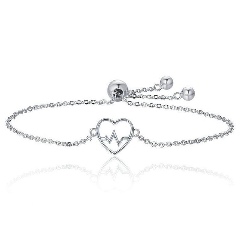 【貨物輸送無料】腕輪 付属品― 5xm9o9腕輪925スターリングecg5x925 sterling silver ecg of love heart adjustable bracelet for women m9o9