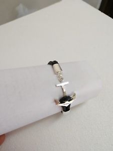 【送料無料】ブレスレット　アクセサリ―　sterlinganchor leather bracelet875mens75womens￣sterling silver anchor leather bracelet 875 mens or 75 womens~