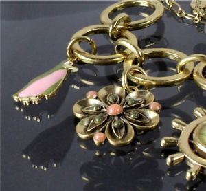 【送料無料】ブレスレット　アクセサリ―　ヴィンテージpilgrimブレスレットピンクcrazyペンギンコンパスbnwtvintage pilgrim bracelet goldpink crazy charm flower penguin compass bnwt