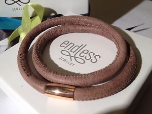 【送料無料】ブレスレット　アクセサリ―　ブラウンブレスレットシルバークラスプendless jewelry 40cm brown bracelet double strand silver clasp rrp 50