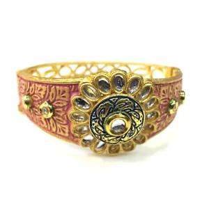 【送料無料】ブレスレット　アクセサリ―　kundanmeenakariブレスレットal02510kundan high quality handmade meenakari bracelet al02510