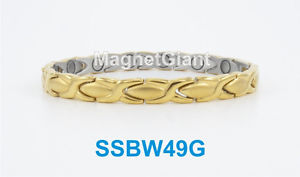 【貨物輸送無料】腕輪 付属品― ゴールドステンレススチールリンクブレスレットgold hugs and kisses  women magnetic stainless steel link bracelet