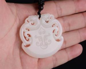 【送料無料】ブレスレット　アクセサリ―　チャイナhetianホワイト2ドラゴンペンダントchina natural xinjiang hetian white jade two dragon beast pendant amulet 21,754円