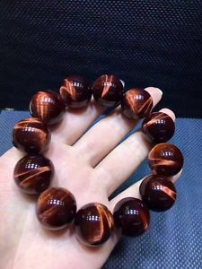 【送料無料】ブレスレット　アクセサリ―　レッドタイガーアイラウンドビーズブレスレット20mm natural red tigers eye stone round beads stretchy bracelet