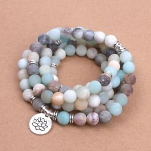 【貨物輸送無料】腕輪 付属品― women｀sマットロータスom釈迦牟尼fashion womens bracelet matte frosted beads with lotus om buddha