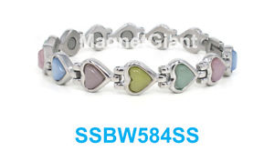 【貨物輸送無料】腕輪 付属品― マルチ色つやステンレス鋼multicolor cats eye gemstone women magnetic stainless steel bracelet