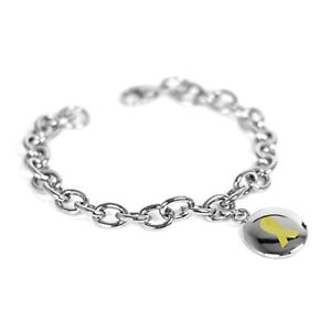 【送料無料】ブレスレット　アクセサリ―　myiddrチャームブレスレット oリンクmyiddr custom engraved yellow awareness charm bracelet steel olink 21,456円