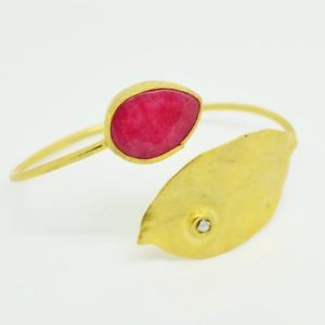 【送料無料】ブレスレット　アクセサリ―　オスマンカフブレスレットaylas semi precious agate gem stone ottoman gold plated cuff bracelet