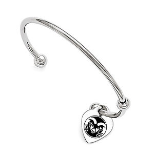 【送料無料】ブレスレット　アクセサリ&mdash;　コロラドチャームステンレスカフスブレスレットcolorado state rams stainless steel cuff bracelet with heart charm｜hokushin