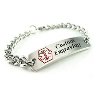 【送料無料】ブレスレット　アクセサリ&mdash;　myiddr レッドブレスレット316ポンドmyiddr custom engraved medical alert bracelet, 316l steel large adult red｜hokushin