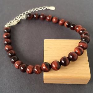 【送料無料】ブレスレット　アクセサリ―　ブレスレットレッドタイガーアイスターリングシルバークラスプzen bracelet 6mm natural red tigers eye 925 sterling silver clasp 22,350円