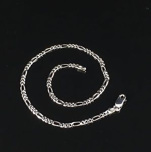 【貨物輸送無料】腕輪 付属品― スターリングシルバーソリッドホワイトレディースフィガロブレスレットチェーン925 sterling silver solid white womens figaro bracelet chain 10 24gr