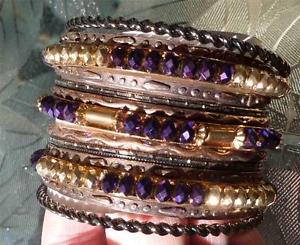 【送料無料】ブレスレット　アクセサリ&mdash;　フィエスタ13 pulseras apilable pulseras morado pedrera moderno acc fiesta boda｜hokushin