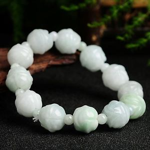 【送料無料】ブレスレット　アクセサリ―　ナチュラルブレスレットビーズブレスレットfine 100 natural grade a jadeite jade bracelet carved flower beads bracelet