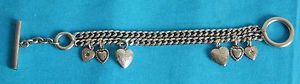 【送料無料】ブレスレット　アクセサリ―　ブレスレットヴィンテージシルバーmetal charm bracelet vintage silver