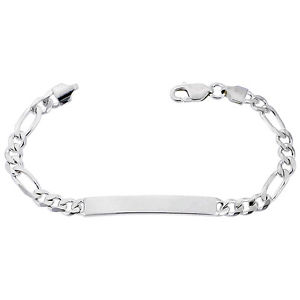 【貨物輸送無料】腕輪 付属品― スターリングシルバーフィガロリンクブレスレットイタリア listing6粍 sterling silver figaro link id 79 bracelet, free engraving, made インチ italy