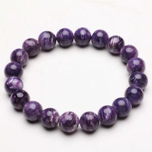 【送料無料】ブレスレット　アクセサリ―　クリスタルビーズブレスレットストレッチ101mm natural purple charoite crystal gemstone stretch beads bracelet zlbb041