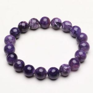 【送料無料】ブレスレット　アクセサリ―　クリスタルビーズブレスレットストレッチ102mm natural purple charoite crystal gemstone stretch beads bracelet zlbb051