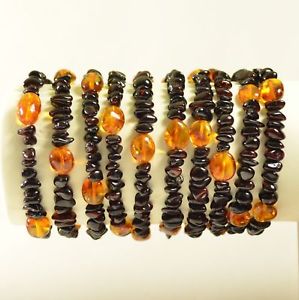 【送料無料】ブレスレット　アクセサリ―　バルトブレスレットチェリーバロックlot of baltic amber bracelet adults cherry baroque colors certificate 2225