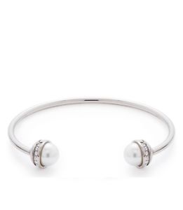 【送料無料】ブレスレット アクセサリ― シルバーパールホワイトステンレスクラスプブレスレットleonardo vero bracelet in silver pearl white stainless steel crystals clasp women