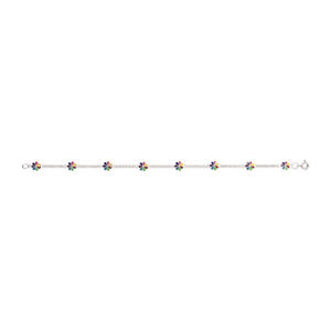 【貨物輸送無料】腕輪 付属品― スターリングシルバーエナメルブレスレットsterling silver childrens multicolour enamel bracelet