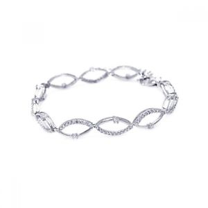 【貨物輸送無料】腕輪 付属品― 庭球腕輪sterling silver outline cz stones tennis bracelet