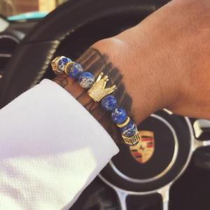 【貨物輸送無料】腕輪 付属品― インペリアルクラウンビーズブレスレットimperial crown men bracelets natural stone beads