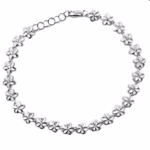 【送料無料】ブレスレット　アクセサリ―　スターリングシルバーハワイアンハイビスカスプルメリアブレスレットソリッド925 sterling silver hawaiian hibiscus plumeria 8mm bracelet bling solid 7