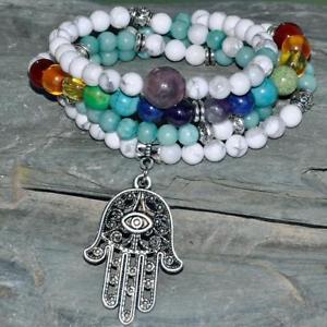 【貨物輸送無料】腕輪 付属品― チャクラhamsa chakra 108 mala nekclace