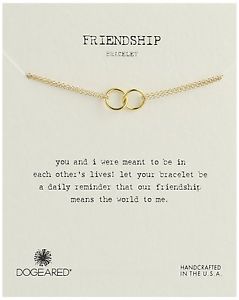 【送料無料】ブレスレット　アクセサリ―　ゴールドローダブルリンクリングチェーンブレスレットdogeared friendship gold dipped double linked rings chain bracelet