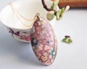 【送料無料】ブレスレット　アクセサリ&mdash;　ナチュラルオーシャンジャスパーメノウペンダント42*23*5mm 100 natural ocean jasper agate pendant aaaa｜hokushin