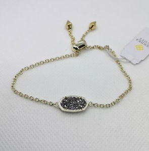 【送料無料】ブレスレット　アクセサリ―　スコットプラチナゴールドチェーンブレスレットnwt kendra scott elaina adjustable chain bracelet in platinum drusy gold