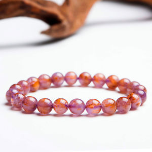 【送料無料】ブレスレット アクセサリ― cacoxeniteルチルブレスレット8mmaaanatural cacoxenite purple rutilated quartz crystal beads bracelet 8mm aaa