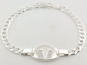 【貨物輸送無料】腕輪 付属品― アラートブレスレットサービスsterling silver medic id alert  bracelet free engraving